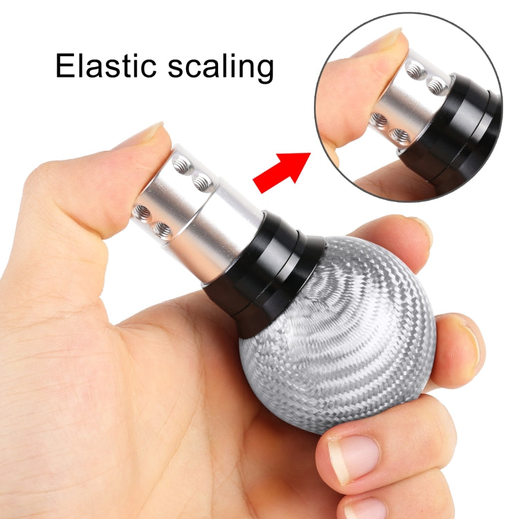 Universal Car Pressable Telescopic Carbon Fiber Gear Head Gear Shift Knob, Length: 9.5cm (Silver) - Shift Knob by PMC TechLife | Online Shopping South Africa | PMC TechLife | Buy Now Pay Later Mobicred
