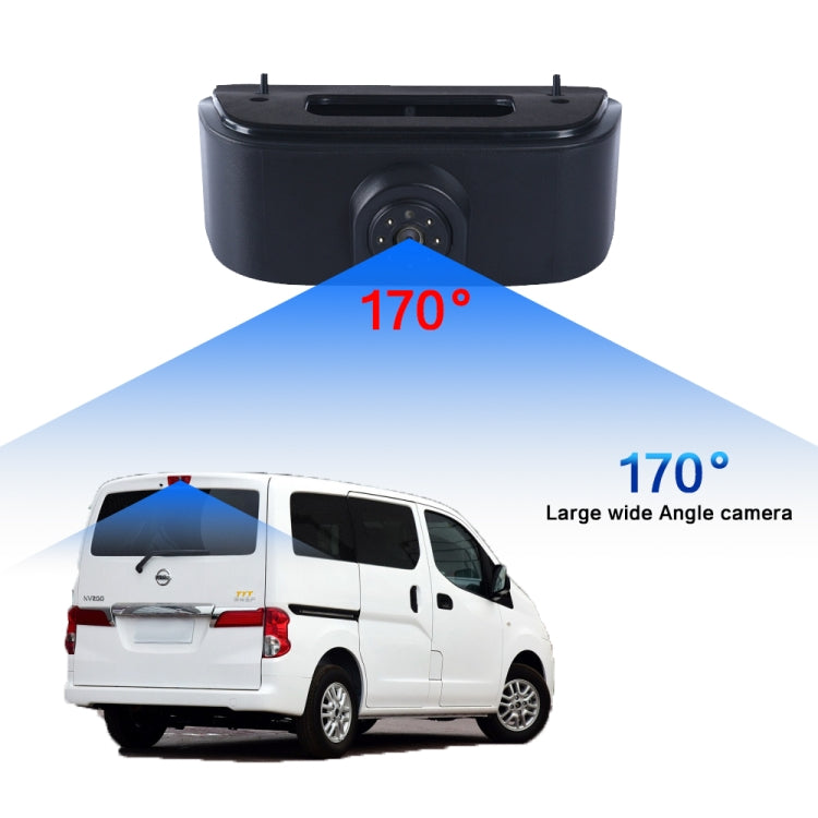 PZ469 Car Water-resistant 170 Degree Brake Light View Camera + 7 inch Rearview Monitor for Nissan N200 2010-2017