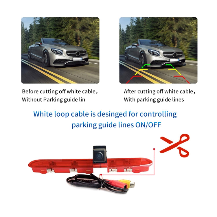 PZ471 Car Water-resistant 170 Degree Brake Light View Camera + 7 inch Rearview Monitor for Citroen / Peugeot / Toyota