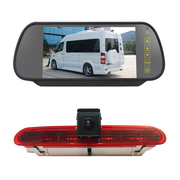 PZ472 Car Water-resistant 170 Degree Brake Light View Camera + 7 inch Rearview Monitor for Fiat / Opel