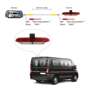 PZ472 Car Water-resistant 170 Degree Brake Light View Camera + 7 inch Rearview Monitor for Fiat / Opel