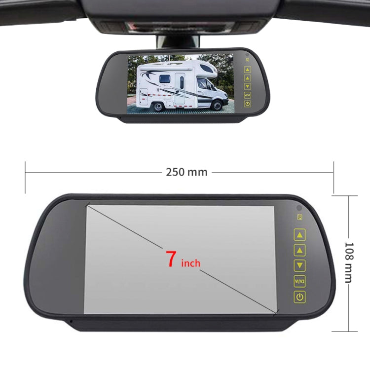 PZ473 Car Water-resistant 170 Degree Brake Light View Camera + 7 inch Rearview Monitor for Volkswagen T6 Single Door
