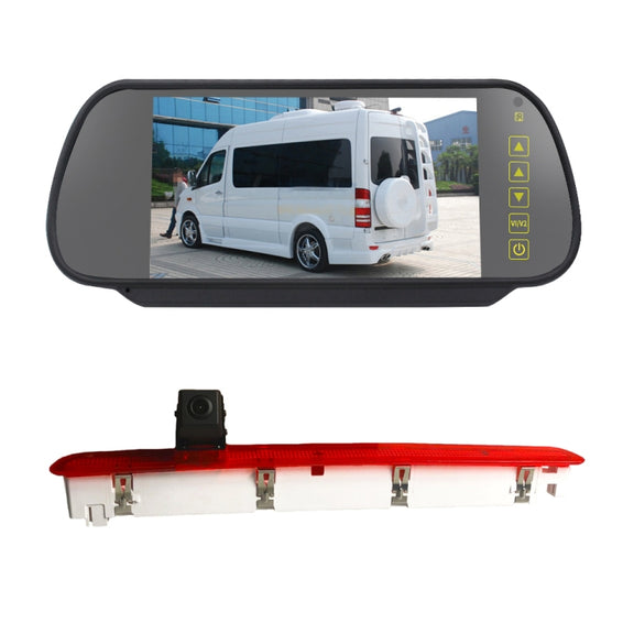 PZ473 Car Water-resistant 170 Degree Brake Light View Camera + 7 inch Rearview Monitor for Volkswagen T6 Single Door