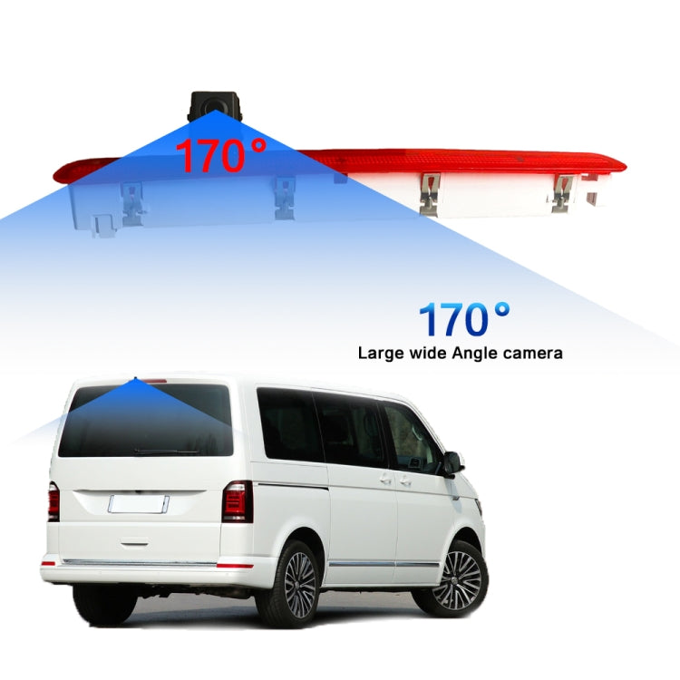 PZ473 Car Water-resistant 170 Degree Brake Light View Camera + 7 inch Rearview Monitor for Volkswagen T6 Single Door