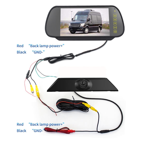 PZ474 Car Water-resistant 170 Degree Brake Light View Camera + 7 inch Rearview Monitor for Iveco Daily 4 Gen