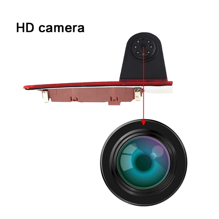 PZ477 Car Water-resistant 170 Degree Brake Light View Camera + 7 inch Rearview Monitor for Ford Transit Custom