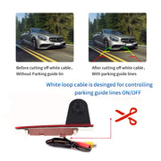 PZ477 Car Water-resistant 170 Degree Brake Light View Camera + 7 inch Rearview Monitor for Ford Transit Custom