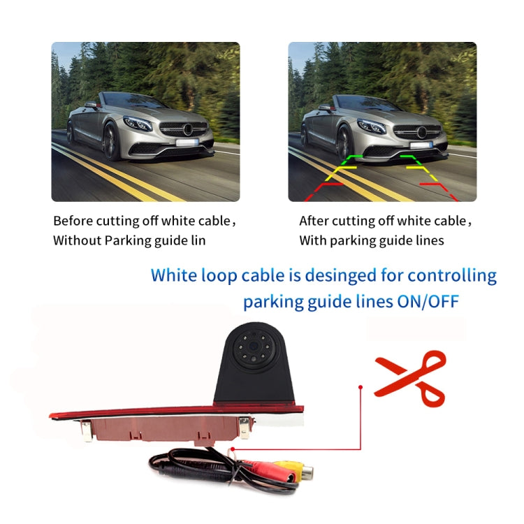 PZ477 Car Water-resistant 170 Degree Brake Light View Camera + 7 inch Rearview Monitor for Ford Transit Custom