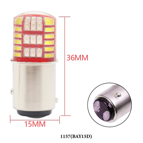 2 PCS 1157 DC12V / 1.1W Motorcycle / Car LED Double Color Flashing Light Turn Signal / Brake Lamp with 42LEDs SMD-3014 Lamp Beads