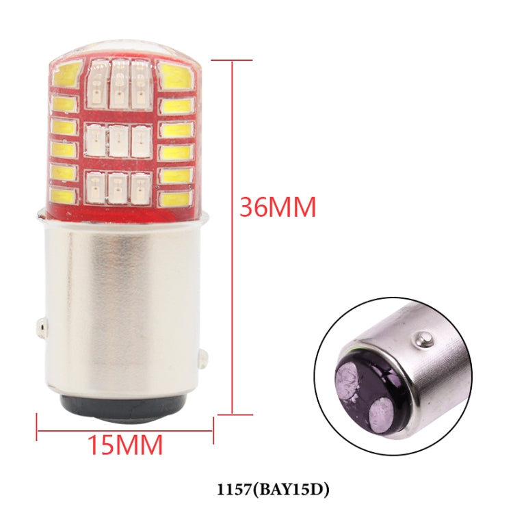 2 PCS 1157 DC12V / 1.1W Motorcycle / Car LED Double Color Flashing Light Turn Signal / Brake Lamp with 42LEDs SMD-3014 Lamp Beads