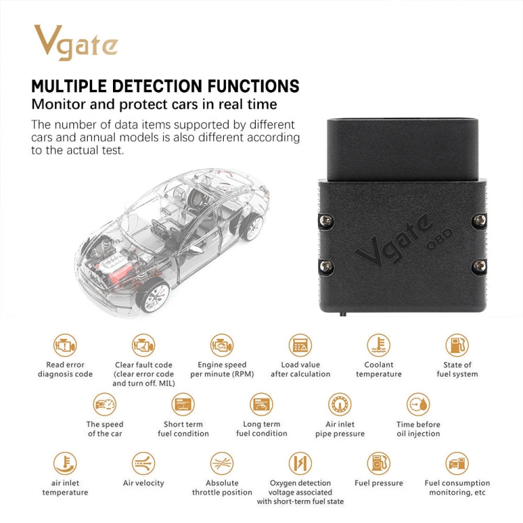 Vgate VLINKER MC+ V2.2 Bluetooth 4.0 Car OBD Fault Diagnosis Detector - free shipping - PMC Jewellery - Order now!