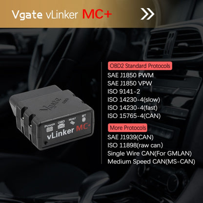 Vgate VLINKER MC+ V2.2 Bluetooth 4.0 Car OBD Fault Diagnosis Detector - free shipping - PMC Jewellery - Order now!