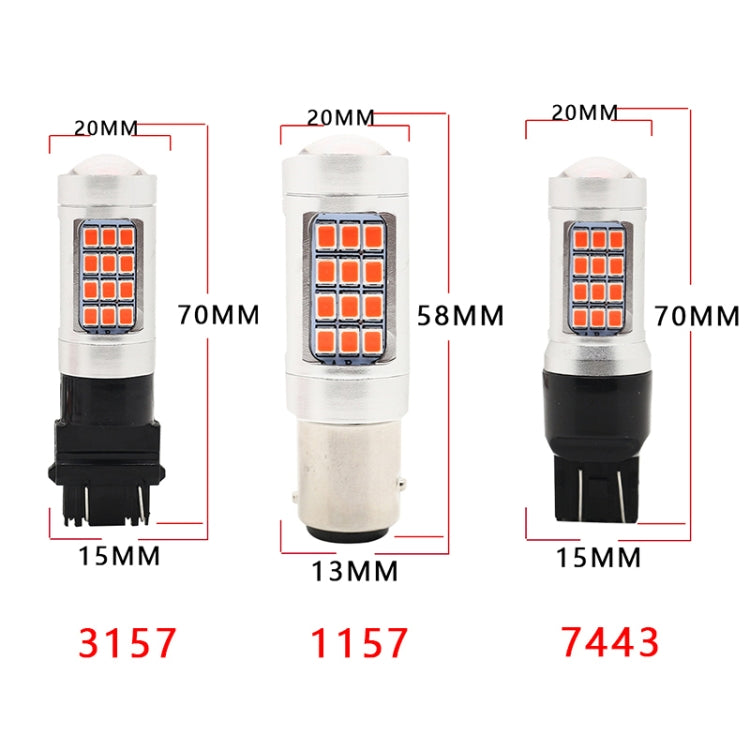 2 PCS 7443 DC12V / 2.2W Car Strobe Brake Lights with 42LEDs SMD-2835 Lamps(Red Light)