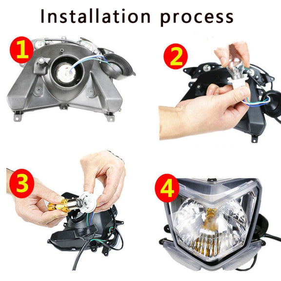 BA20D DC12-80V / 20W / 6000K / 2000LM Motorcycle Headlight with Angel Eyes (Blue)