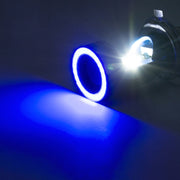 H4 DC12-80V / 20W / 6000K / 2000LM Motorcycle Headlight with Angel Eyes (Blue)