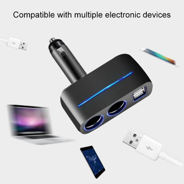 SHUNWEI SD-1918 80W 3.1A Car 2 in 1 Dual USB Charger (White)
