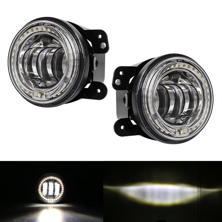 2 PCS DC12V-30V / 30W / 3A / 1440LM 12LEDs  4 inch Car LED Colorful Fog Light, Style: White Background (White Light) - Fog / Driving Lights by PMC TechLife | Online Shopping South Africa | PMC TechLife | Buy Now Pay Later Mobicred