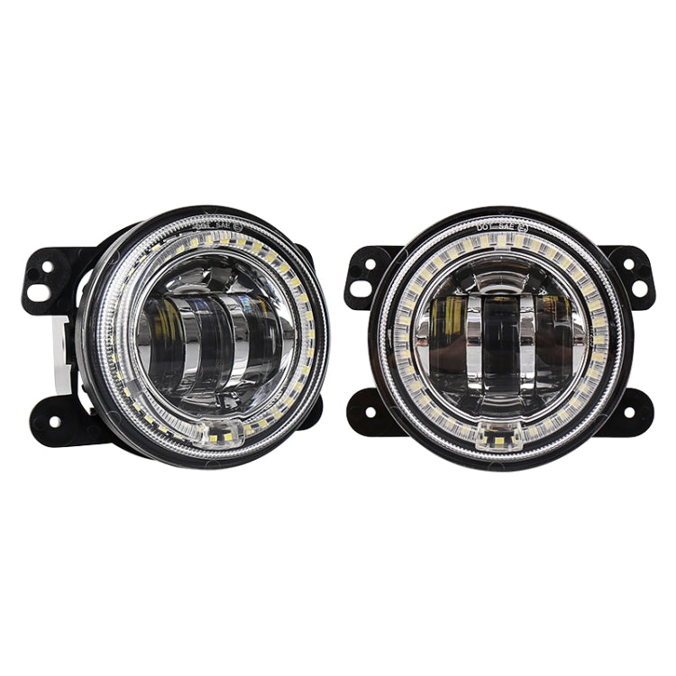 2 PCS DC12V-30V / 30W / 3A / 1440LM 12LEDs  4 inch Car LED Colorful Fog Light, Style: White Background (Yellow Light) - Fog / Driving Lights by PMC TechLife | Online Shopping South Africa | PMC TechLife | Buy Now Pay Later Mobicred