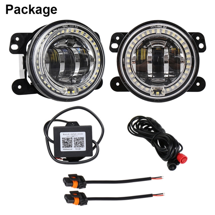 2 PCS DC12V-30V / 30W / 3A / 1440LM 12LEDs  4 inch Car LED Colorful Fog Light, Style: White Background (White Light) - Fog / Driving Lights by PMC TechLife | Online Shopping South Africa | PMC TechLife | Buy Now Pay Later Mobicred