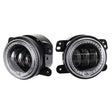 2 PCS DC12V-30V / 30W / 3A / 1440LM 12LEDs  4 inch Car LED Colorful Fog Light, Style: Black Background(Yellow Light) - free shipping - PMC TechLife - Order now!
