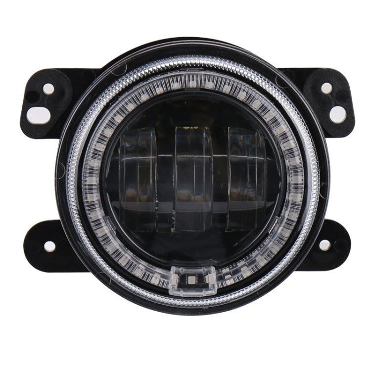 2 PCS DC12V-30V / 30W / 3A / 1440LM 12LEDs  4 inch Car LED Colorful Fog Light, Style: Black Background(Yellow Light)