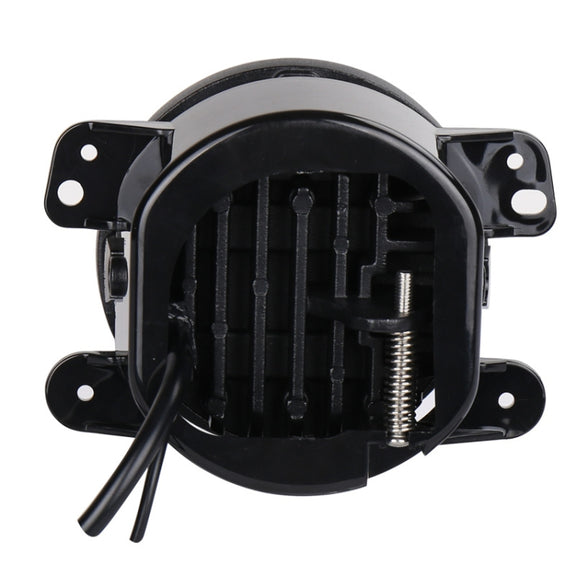 2 PCS DC12V-30V / 30W / 3A / 1440LM 12LEDs  4 inch Car LED Colorful Fog Light, Style: Black Background(Yellow Light)