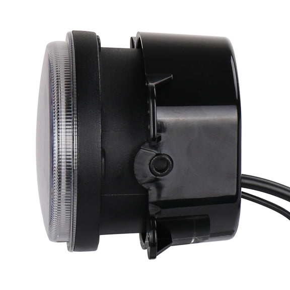 2 PCS DC12V-30V / 30W / 3A / 1440LM 12LEDs  4 inch Car LED Colorful Fog Light, Style: Black Background(Yellow Light)