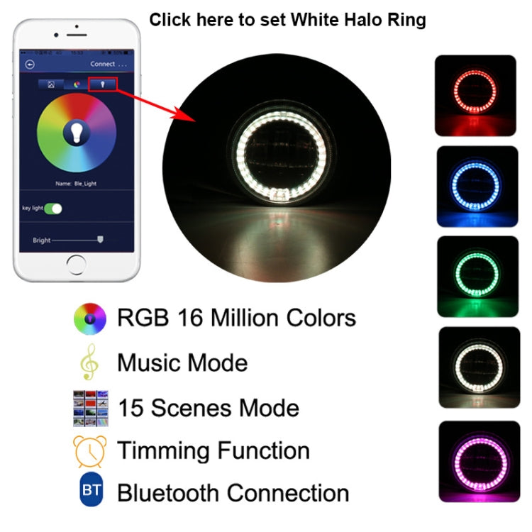 2 PCS DC12V-30V / 30W / 3A / 1440LM 12LEDs  4 inch Car LED Colorful Fog Light, Style: Black Background(White Light) - Fog / Driving Lights by PMC TechLife | Online Shopping South Africa | PMC TechLife | Buy Now Pay Later Mobicred