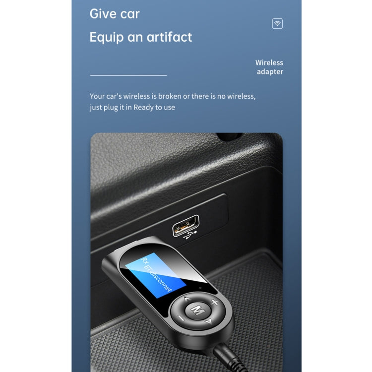 T-13 Bluetooth 5.0 LCD Digital Display Bluetooth Adapter Receiver Transmitter(Black) - free shipping - PMC Jewellery - Order now!