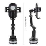 ZP-X0466 Car 360 Degree Rotating Telescopic Folding Round Suction Cup Mobile Phone Holder(Grey)