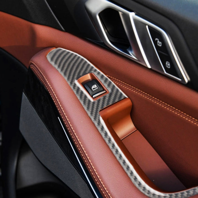 4 PCS Car Carbon Fiber Window Lift Button Decorative Sticker for BMW X5 2020 - Car Interior Mouldings by PMC TechLife | Online Shopping South Africa | PMC TechLife | Buy Now Pay Later Mobicred