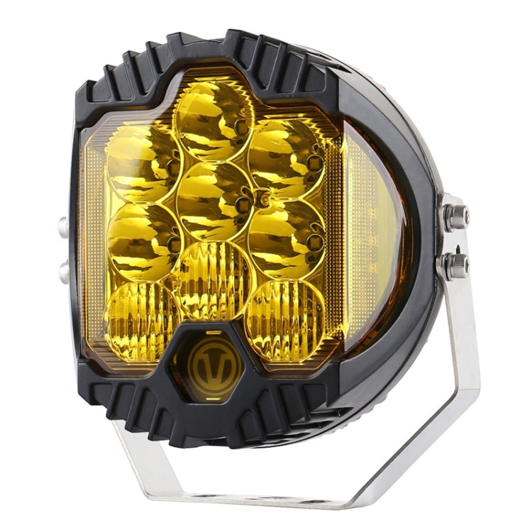 OL-1950Y 7 inch DC12V-30V 8000LM 6500K 90W Car LED Light on Three Sides Headlight for Jeep Wrangler (Gold Light) - Work Lights by PMC TechLife | Online Shopping South Africa | PMC TechLife | Buy Now Pay Later Mobicred