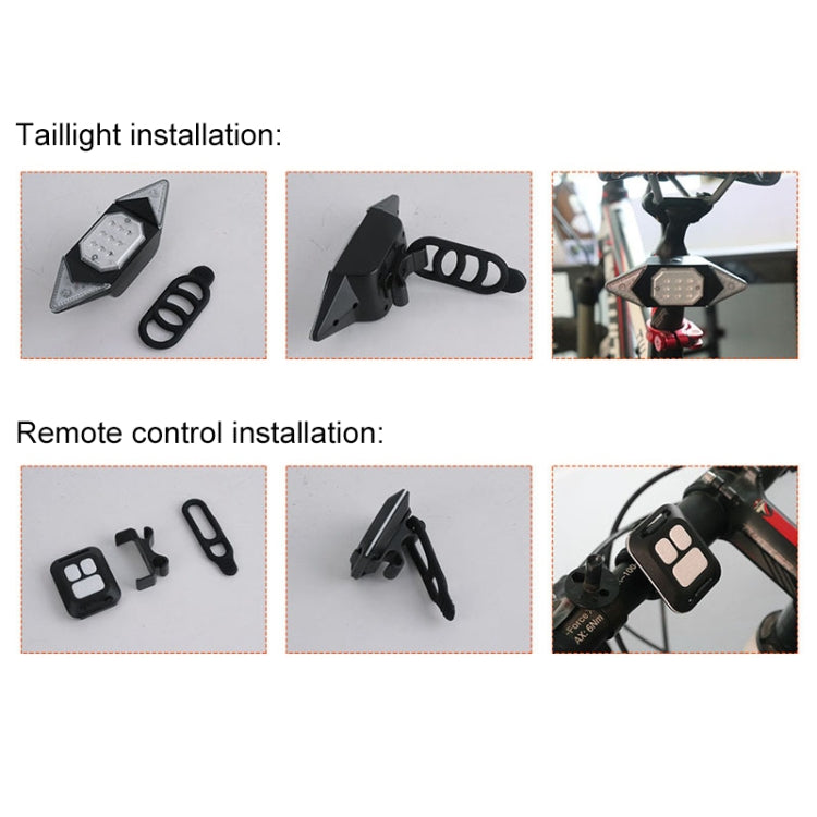 USB Rechargeable Bicycle Turn Light Wireless Remote Control Bike Tail Light - Taillights by PMC Jewellery | Online Shopping South Africa | PMC Jewellery | Buy Now Pay Later Mobicred