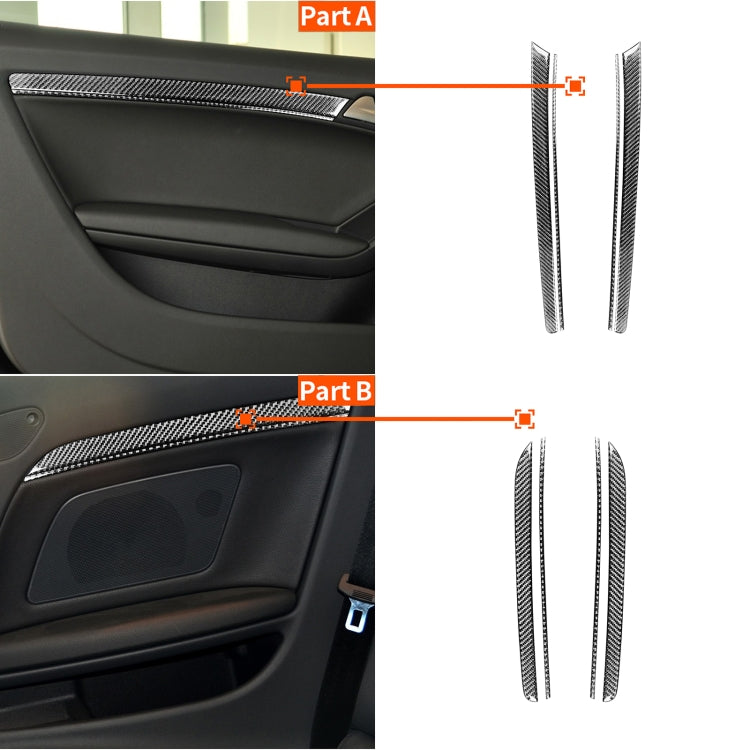 8 in 1 Car Carbon Fiber Door Panel Decorative Sticker for Audi A5 Hard Top 2008-, Left and Right Drive Universal - Car Interior Mouldings by PMC TechLife | Online Shopping South Africa | PMC TechLife | Buy Now Pay Later Mobicred