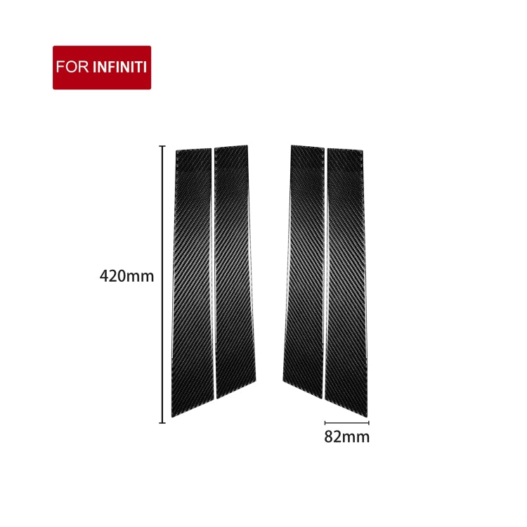 4 PCS Car Carbon Fiber B Pillar Decorative Sticker for Infiniti FX 2009-2013/QX70 2014-, Left and Right Drive Universal - free shipping - PMC TechLife - Order now!