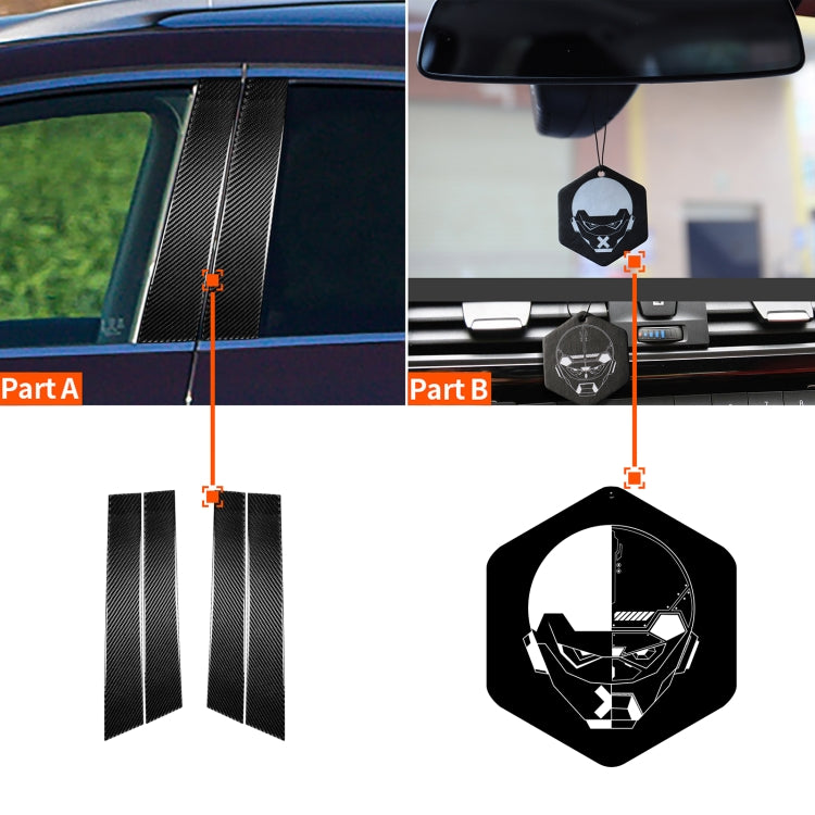 4 PCS Car Carbon Fiber B Pillar Decorative Sticker for Infiniti FX 2009-2013/QX70 2014-, Left and Right Drive Universal