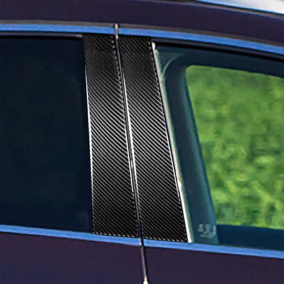 4 PCS Car Carbon Fiber B Pillar Decorative Sticker for Infiniti FX 2009-2013/QX70 2014-, Left and Right Drive Universal