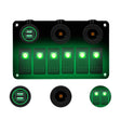 Multi-functional Combination Switch Panel 12V / 24V 6 Way Switches + Dual USB Charger for Car RV Marine Boat (Green Light) - Car Switches by PMC TechLife | Online Shopping South Africa | PMC TechLife | Buy Now Pay Later Mobicred