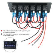 Multi-functional Combination Switch Panel 12V / 24V 6 Way Switches + Dual USB Charger for Car RV Marine Boat (Green Light)