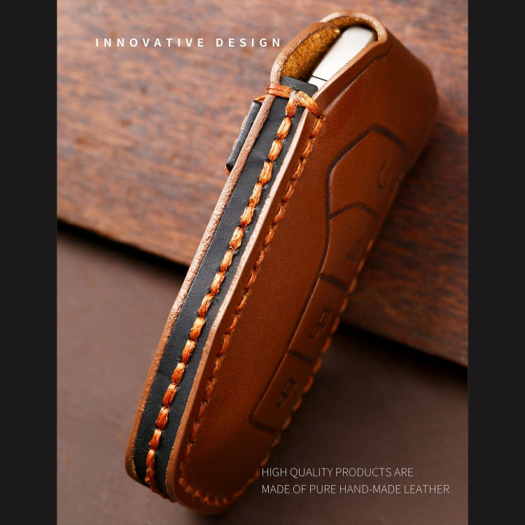 Hallmo Car Cowhide Leather Key Protective Cover Key Case for BYD(Brown) - free shipping - PMC TechLife - Order now!