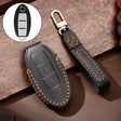 Hallmo Car Cowhide Leather Key Protective Cover Key Case for Nissan Sylphy 2-button(Black) - Car Key Cases by Hallmo | Online Shopping South Africa | PMC TechLife | Buy Now Pay Later Mobicred
