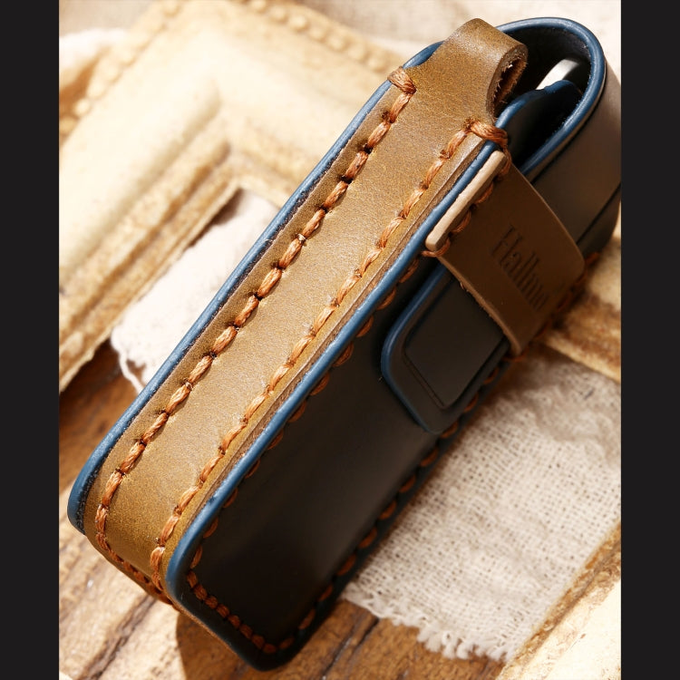 Hallmo Car Cowhide Leather Key Protective Cover Key Case for Mitsubishi Outlander(Brown) - Car Key Cases by Hallmo | Online Shopping South Africa | PMC TechLife | Buy Now Pay Later Mobicred