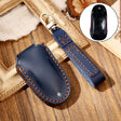 Hallmo Car Cowhide Leather Key Protective Cover Key Case for Tesla Model 3 / S A Style(Blue) - Car Key Cases by Hallmo | Online Shopping South Africa | PMC TechLife | Buy Now Pay Later Mobicred