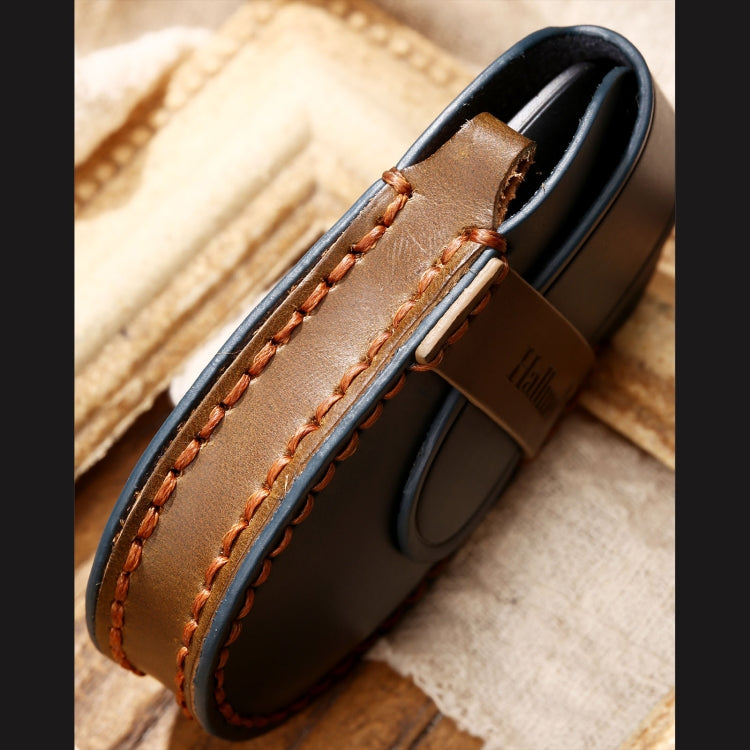 Hallmo Car Cowhide Leather Key Protective Cover Key Case for NIO ES6 / ES8(Brown) - Car Key Cases by Hallmo | Online Shopping South Africa | PMC TechLife | Buy Now Pay Later Mobicred