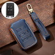 Hallmo Car Cowhide Leather Key Protective Cover Key Case for Land Rover Discovery 5 B Style(Blue) - Car Key Cases by Hallmo | Online Shopping South Africa | PMC TechLife | Buy Now Pay Later Mobicred