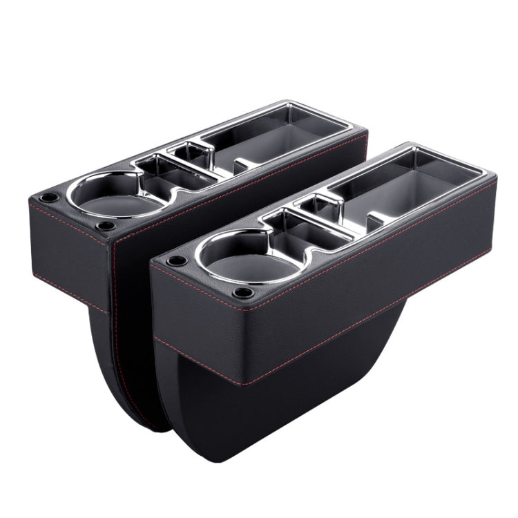Car Multi-functional Console PU Leather Box Cup Holder Seat Gap Side Storage Box (Black) - free shipping - PMC TechLife - Order now!