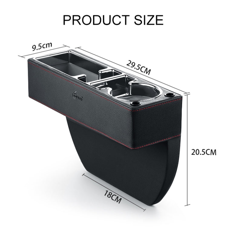 Car Multi-functional Console PU Leather Box Cup Holder Seat Gap Side Storage Box (Black) - free shipping - PMC TechLife - Order now!