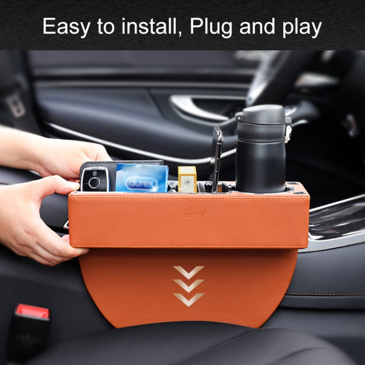 Car Multi-functional Console PU Leather Box Cup Holder Seat Gap Side Storage Box (Beige) - Stowing Tidying by PMC TechLife | Online Shopping South Africa | PMC TechLife | Buy Now Pay Later Mobicred
