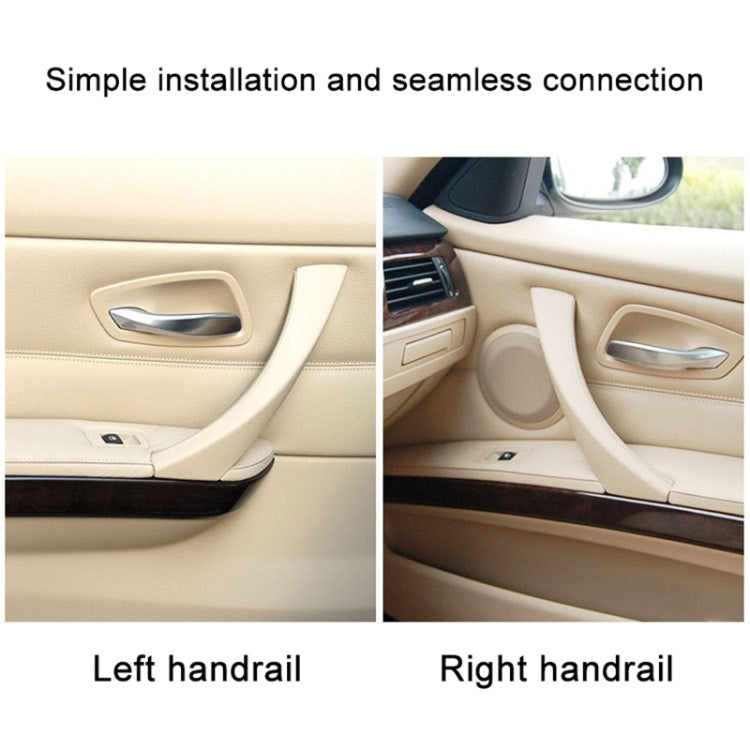 Car Left Side Inner Armrest Door Handle Assembly for BMW E90 2005-2012, Left and Right Drive Universal (Beige)