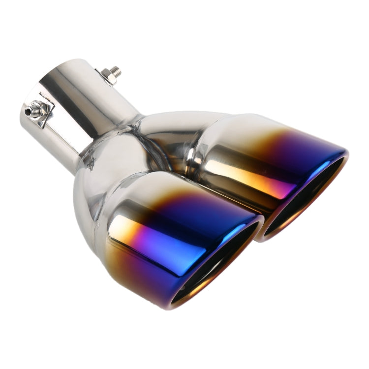 Universal Car Styling Stainless Steel Elbow Exhaust Tail Muffler Tip Pipe, Inside Diameter: 7.2cm (Blue) - Exhaust Pipes by PMC TechLife | Online Shopping South Africa | PMC TechLife | Buy Now Pay Later Mobicred
